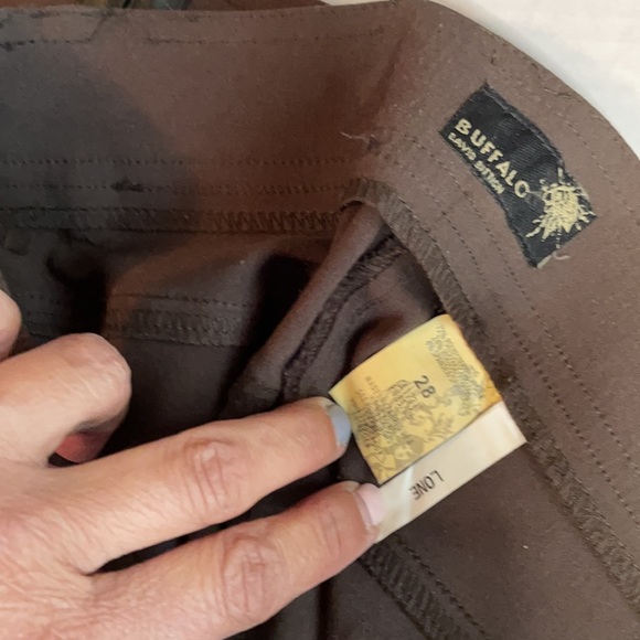 Buffalo Brown tuxedo Style Pants w vegan leather - Picture 5 of 11